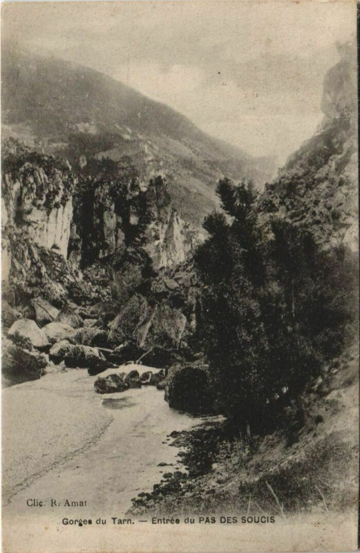 Carte postale ancienne Gorges du Tarn Entrée du Pas De Soucis