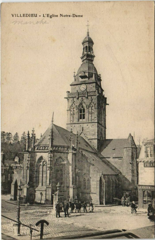 Carte postale ancienne Villedieu Eglise Notre-Dame