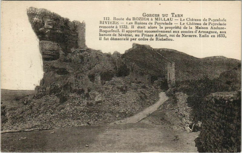 Carte postale ancienne Gorges du Tarn Peyrelade Le Chateau