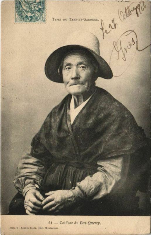 Carte postale ancienne Bas-Quercy Coiffure