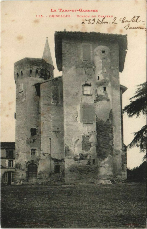 Carte postale ancienne Grisolles Le Chateau Donjon à Grisolles