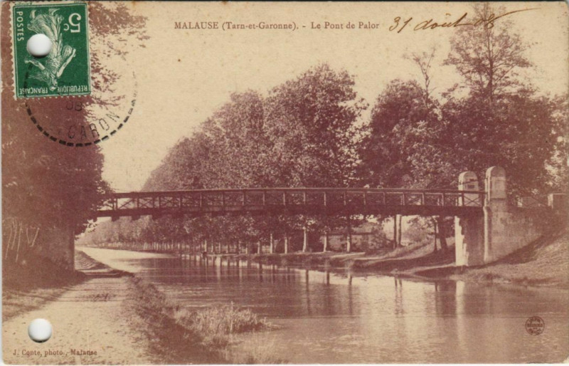 Carte postale ancienne Malausse Le Pont de palor