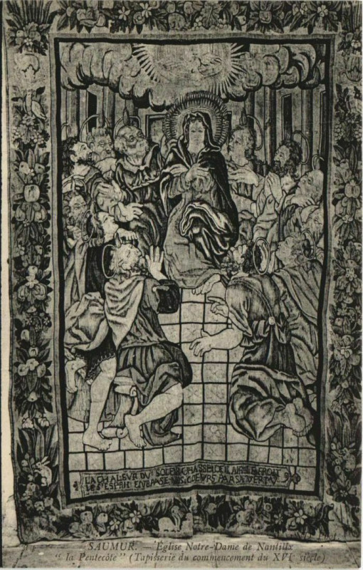 Carte postale ancienne Saumur Eglise Saint-Pierre Tapiserie à Saumur