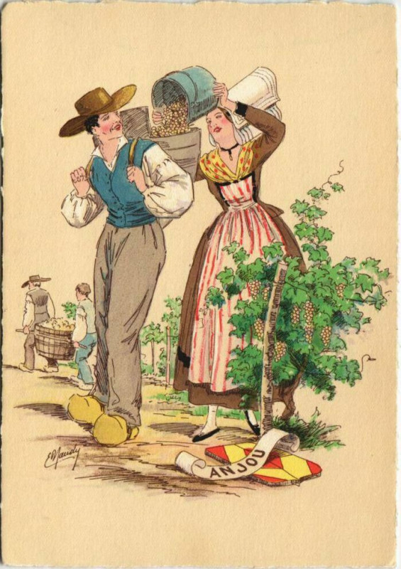 Carte postale ancienne Anjou folklore