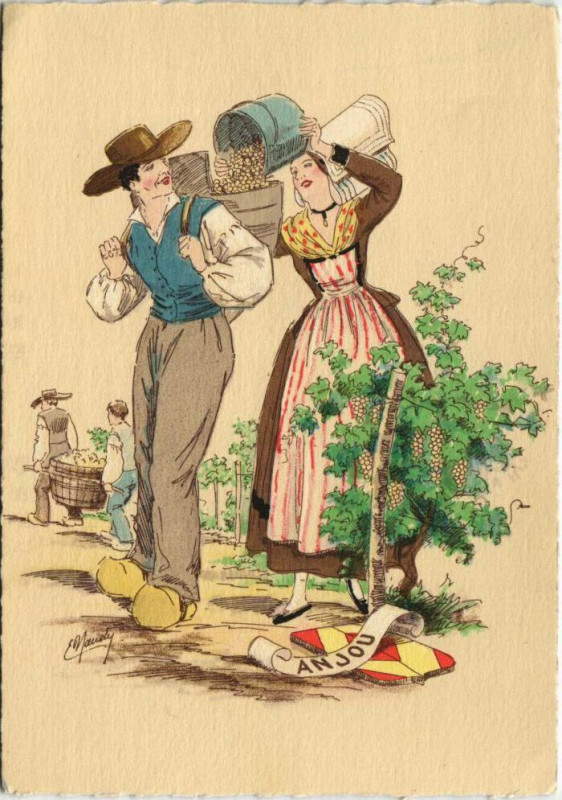 Carte postale ancienne Anjou folklore