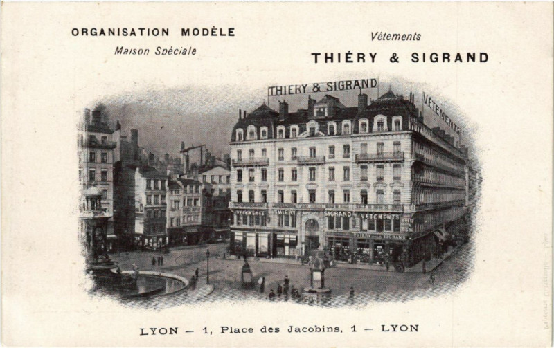 Carte postale ancienne Lyon - Place des Jacobins à Lyon