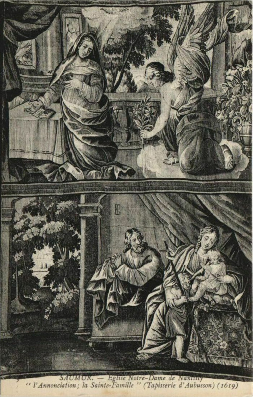 Carte postale ancienne Saumur Eglise de N.-D. De Nantilly Tapiserie à Saumur