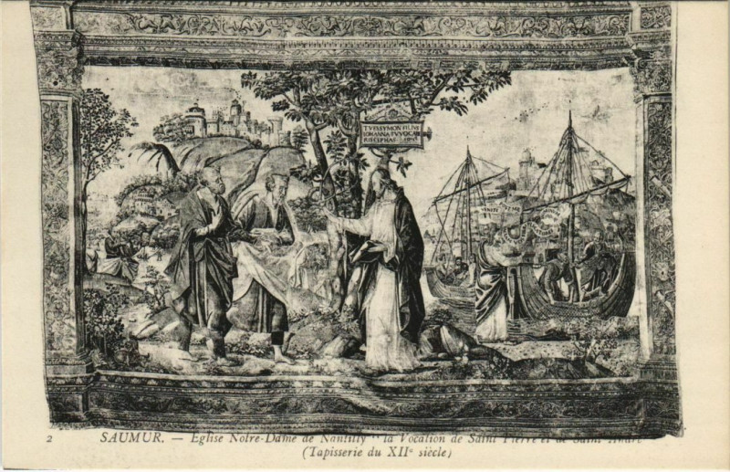Carte postale ancienne Saumur Eglise de N.-D. De Nantilly Tapiserie à Saumur