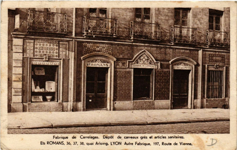 Carte postale ancienne Fabrique Carellages Depot carreauxgres et articles sanitair