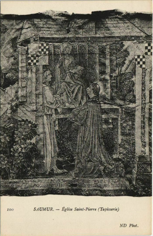 Carte postale ancienne Saumur Eglise Saint-Pierre Tapiserie à Saumur