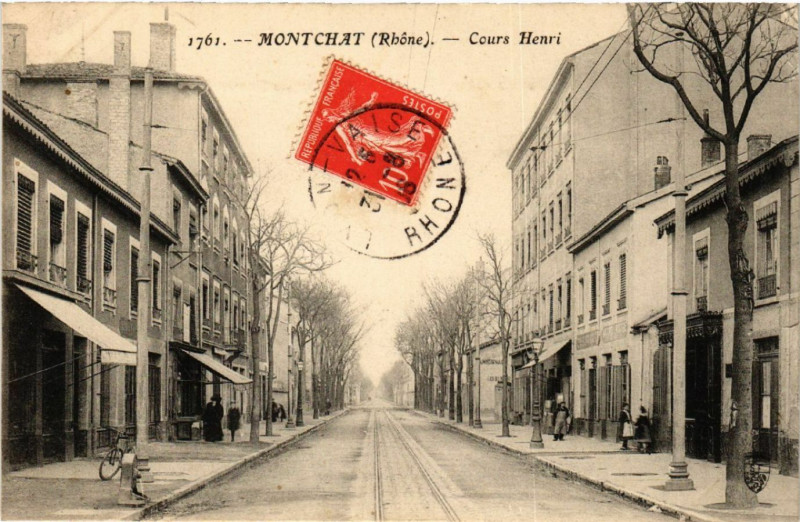 Carte postale ancienne Montchat - Cours Henri à Cours