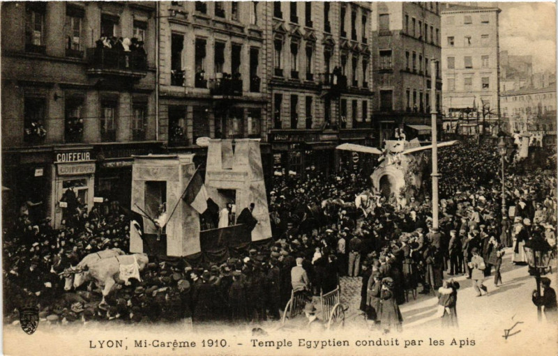 Carte postale ancienne Lyon - Mi Careme 1910 à Lyon
