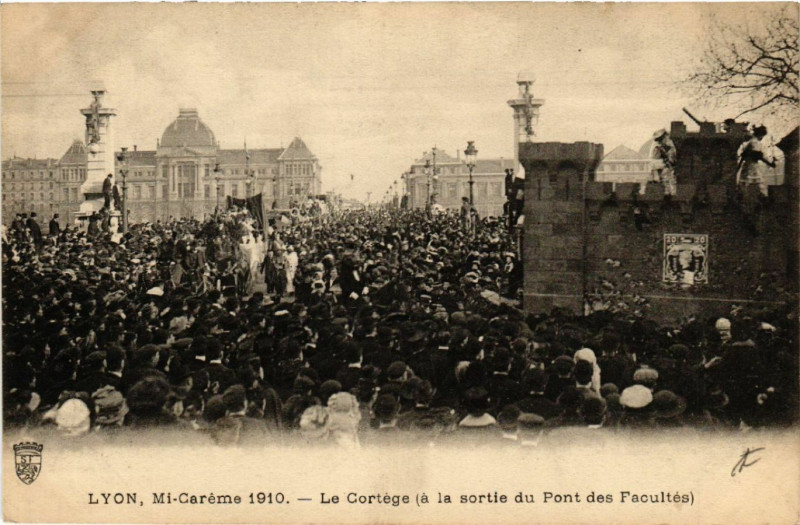 Carte postale ancienne Lyon - Mi careme 1910 à Lyon