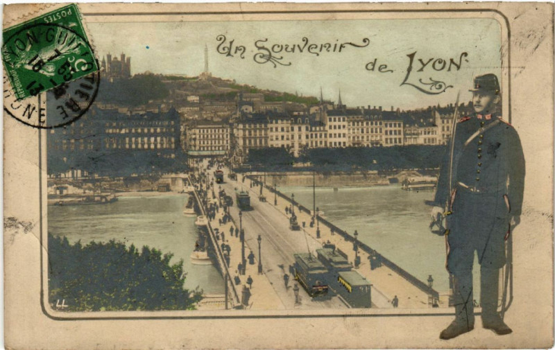 Carte postale ancienne Un Souvenir de Lyon à Lyon
