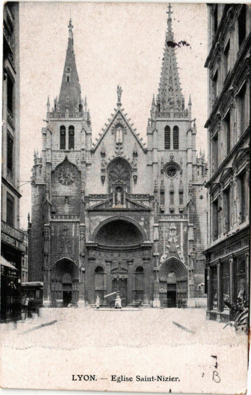 Carte postale ancienne Lyon - Eglise Saint-Nizier à Lyon