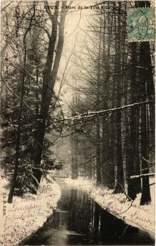 Carte postale ancienne Lyon - Parc de la Tete d'Or à Lyon