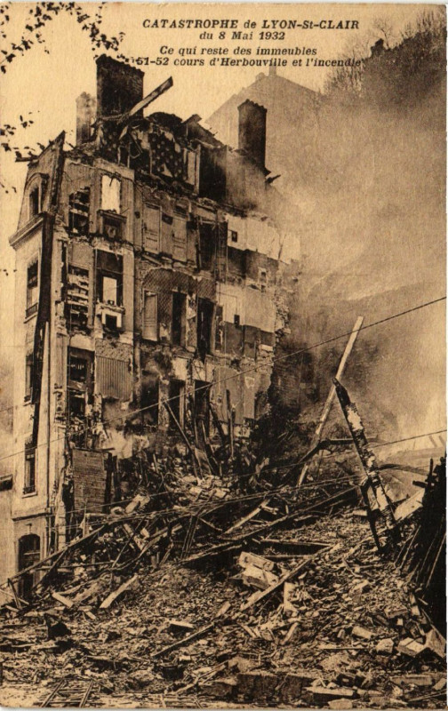 Carte postale ancienne Catastrophe de Lyon Saint-Clair à Lyon