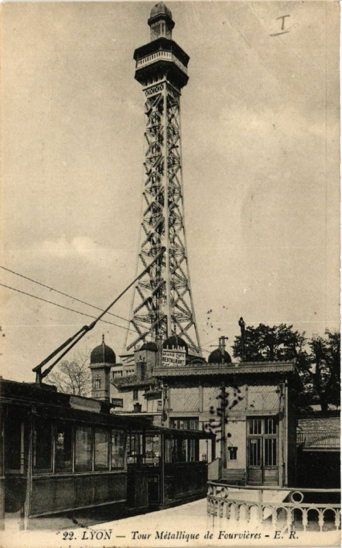 Carte postale ancienne Lyon - Tour Metallique de FOURVIEREs à Lyon