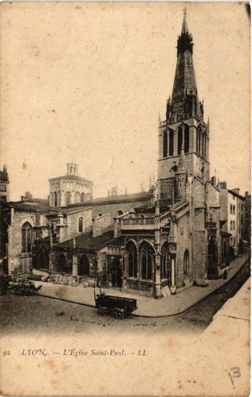 Carte postale ancienne Lyon - L'Eglise Saint-Paul à Lyon