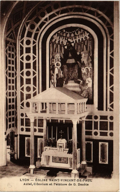 Carte postale ancienne Lyon - Eglise Saint-Vincent de Paul à Lyon
