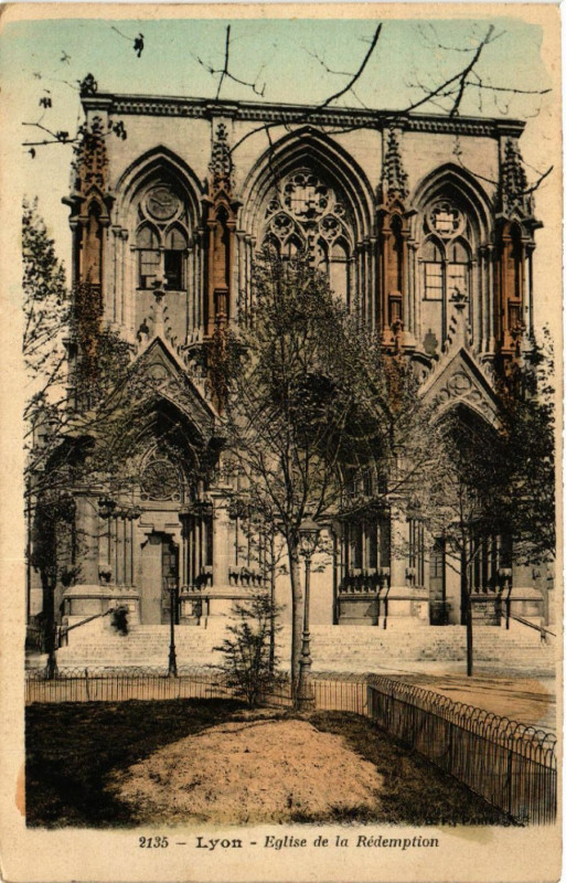 Carte postale ancienne Lyon - Eglise de la Redemption à Lyon