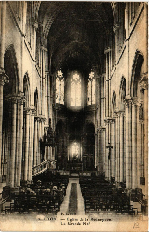 Carte postale ancienne Lyon - Eglise de la Redemption à Lyon