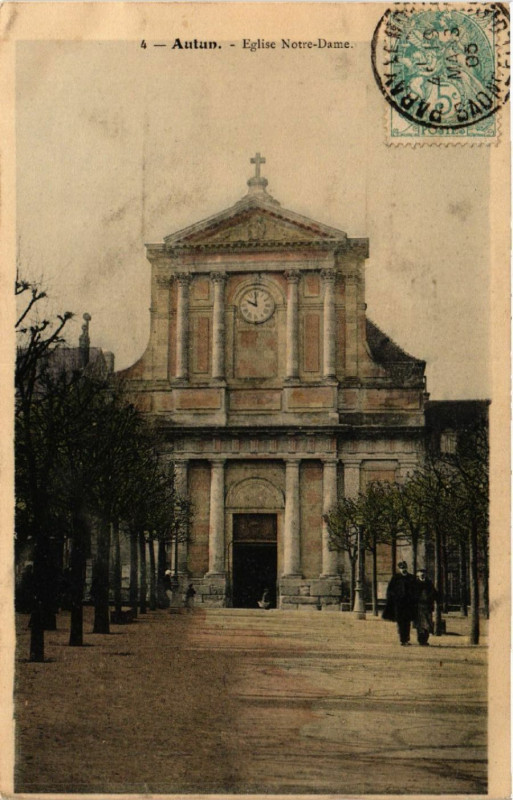 Carte postale ancienne Autun - Eglise N.-D.