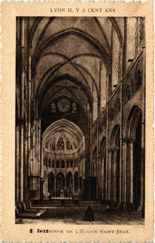 Carte postale ancienne Intérieur de l'Eglise Saint-Jean
