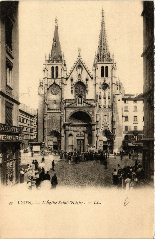 Carte postale ancienne Lyon - L'Eglise Saint-Nizier à Lyon