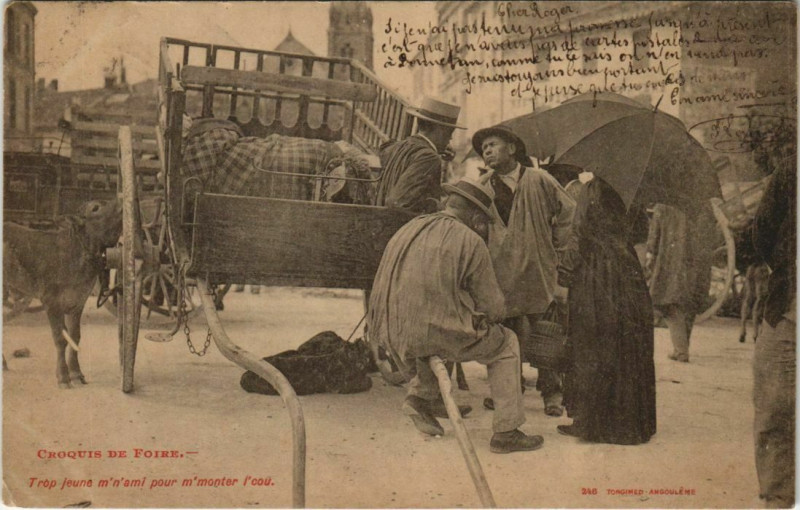 Carte postale ancienne Angouleme Croquis de Foire