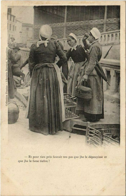 Carte postale ancienne Angouleme sur le marché