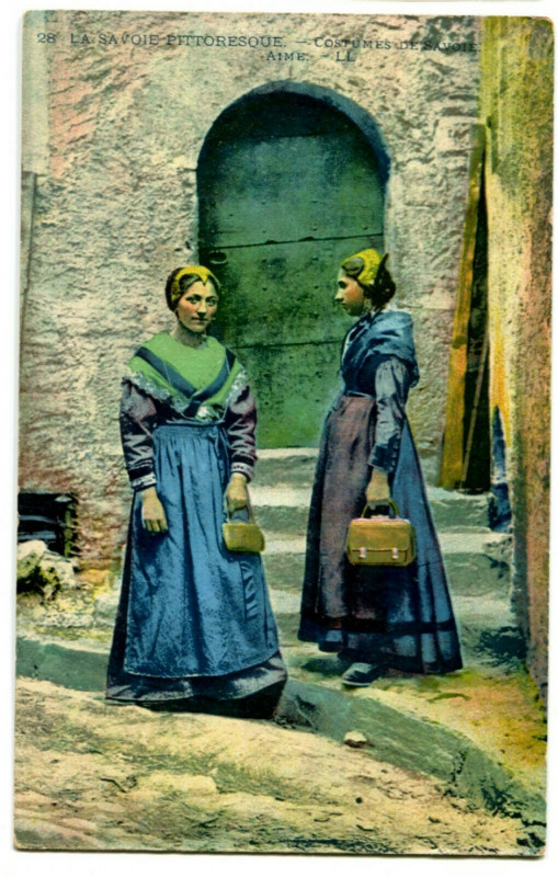 Carte postale ancienne Savoie Folklore Costumes de Savoie Aime