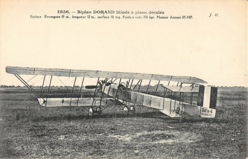 Carte postale ancienne Aviation Biplan Dorand Blinde A Plans Decales