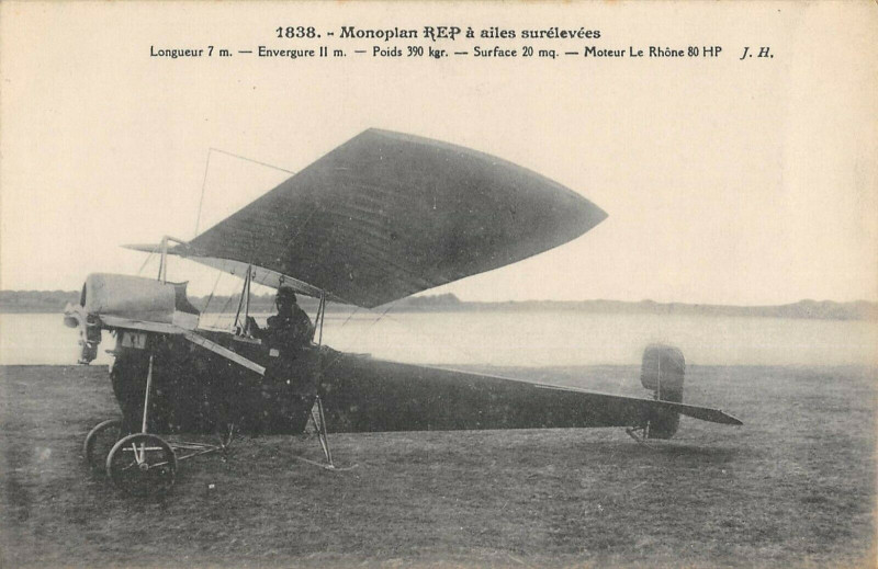 Carte postale ancienne Aviation Monoplan Rep A Ailes Surelevees