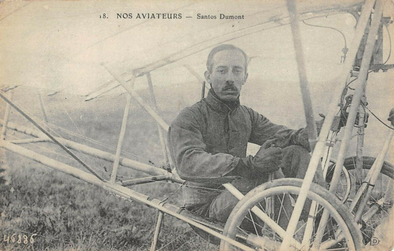 Carte postale ancienne Aviation Nos Aviateurs Santos Dumont