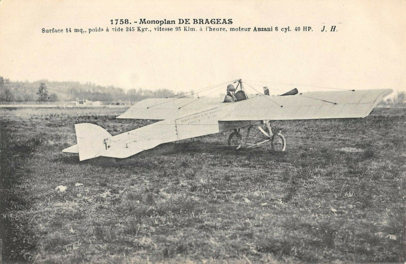 Carte postale ancienne Aviation Monoplan De Brageas