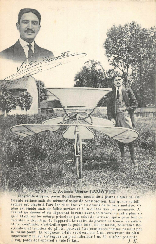 Carte postale ancienne Aviation L'Aviette Victor Lamothe