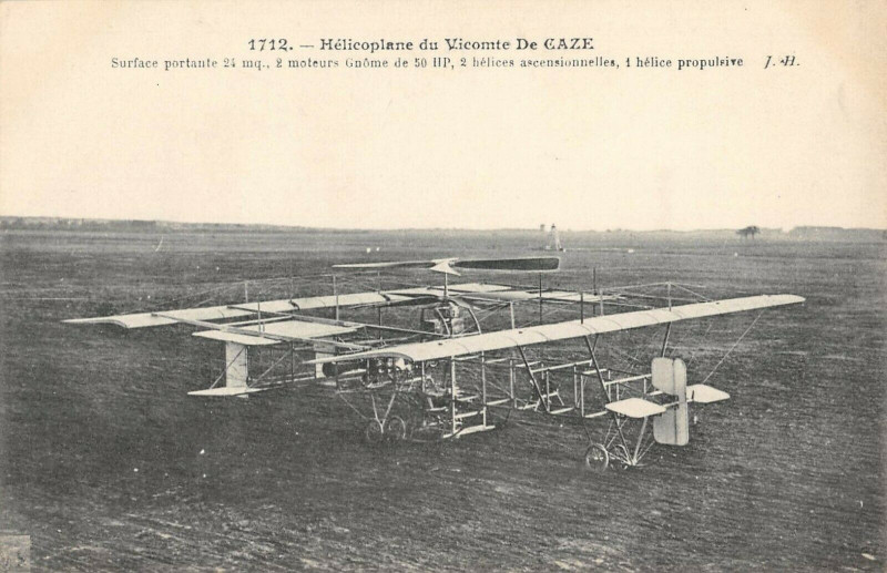 Carte postale ancienne Aviation Helicoplane Du Vicomte De Caze