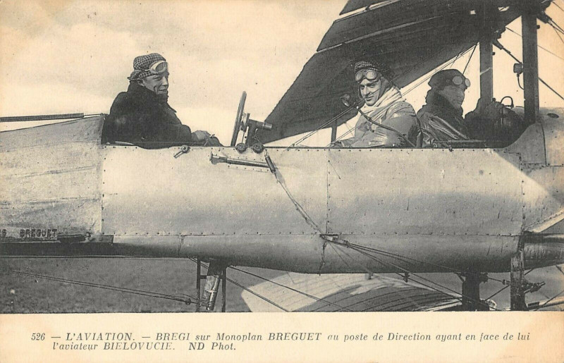 Carte postale ancienne Aviation L'Aviation Bregi Sur Monoplan Breguet Au Poste De Direction Ayant E