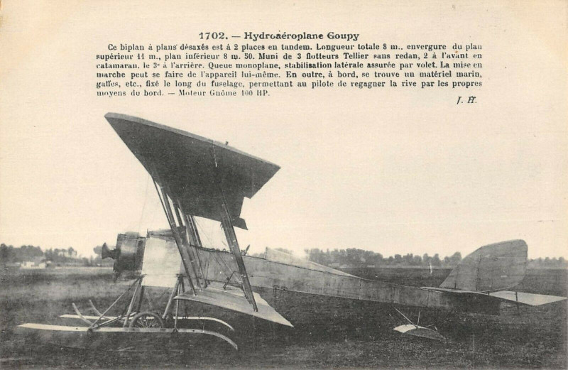 Carte postale ancienne Aviation Hydroaeroplane Goupy