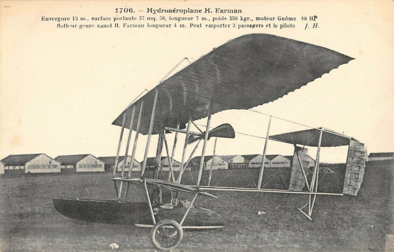 Carte postale ancienne Aviation Hydroaeroplane H.farman