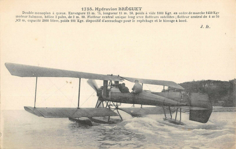 Carte postale ancienne Aviation L'Hydravion Breguet