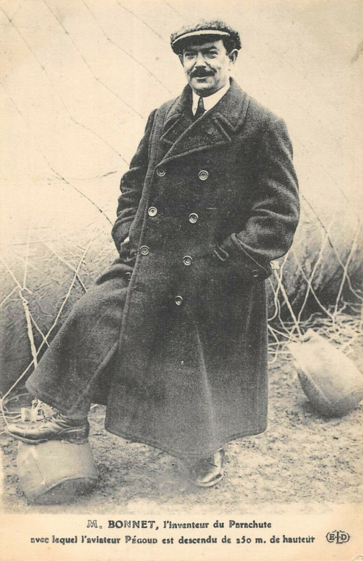 Carte postale ancienne Aviation M.bonnet L'Inventeur Du Parachute