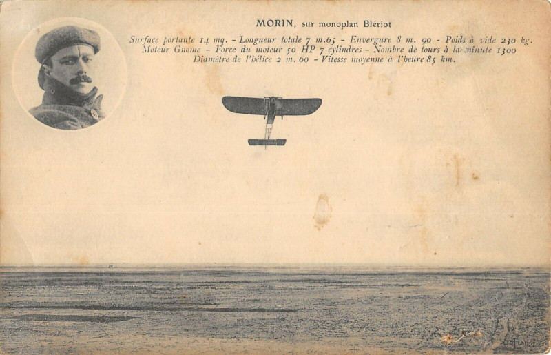 Carte postale ancienne Aviation Morin Sur Monoplan Bleriot