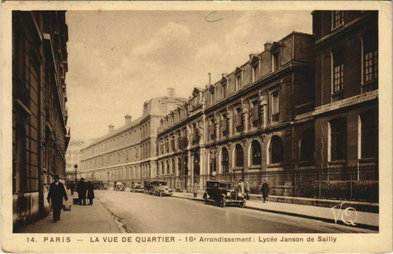 Carte postale ancienne Paris 16e Lycée janson de Sailly
