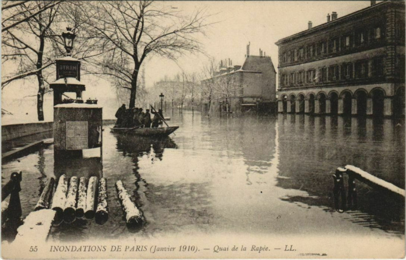 Carte postale ancienne Paris Inondation, Flood Quai de la Rapée