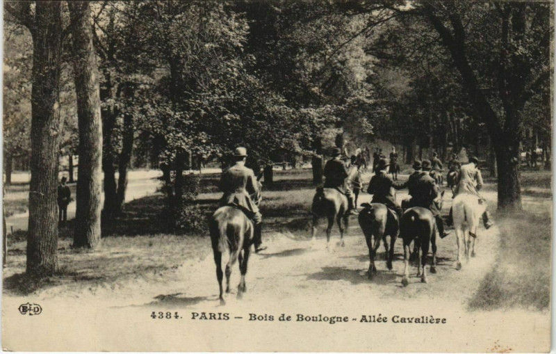 Carte postale ancienne Bois de Boulogne - Allée Cavalière à Paris 16e