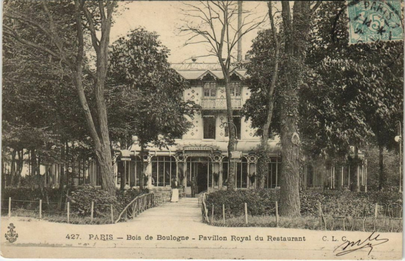 Carte postale ancienne Bois de Boulogne - Restaurant du Pavillon Royal à Paris 16e