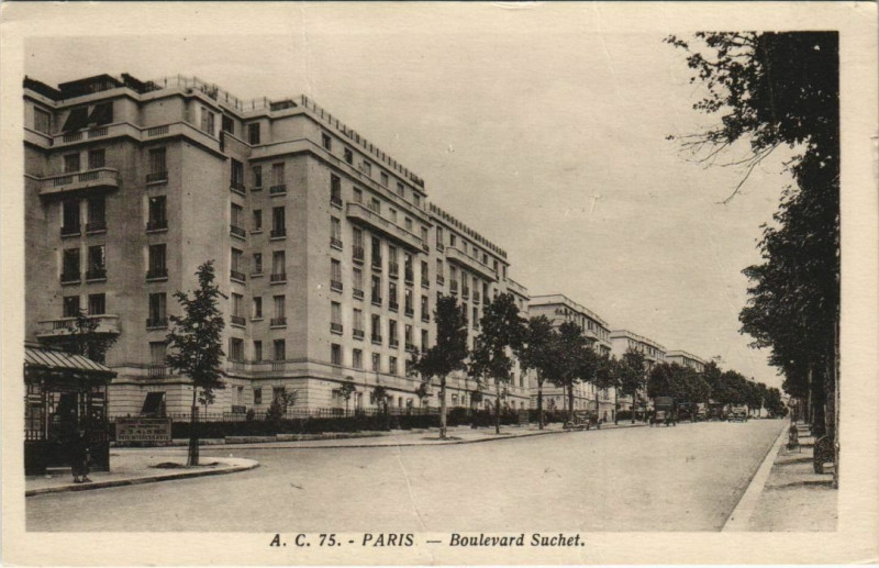 Carte postale ancienne Paris 16e Boulevard Suchet