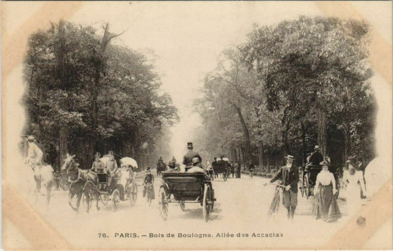 Carte postale ancienne Bois de Boulogne - Allée des Accacias à Paris 16e
